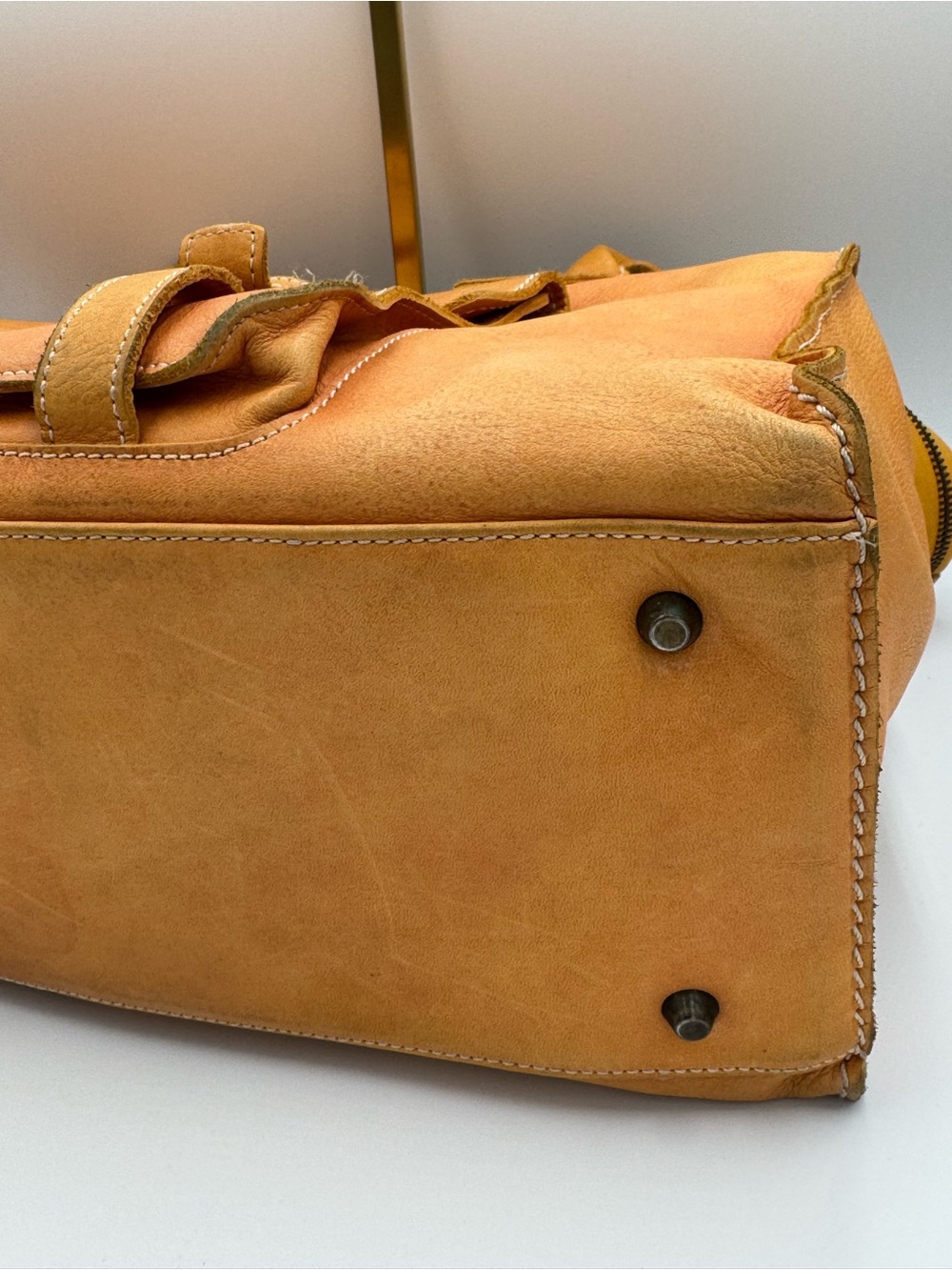 Arcadia Chestnut Leather Satchel Handbag - Picture 9 of 16